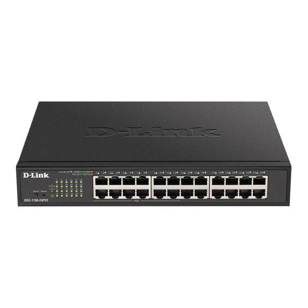 D-Link DGS-1100-24PV2 24-port Gigabit Smart switch, 12x GbE PoE+, PoE 100W DGS-1100-24PV2/E