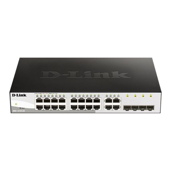 D-Link DGS-1210-20 L2/L3 Smart+ switch, 16x GbE, 4x RJ45/SFP, fanless DGS-1210-20/E