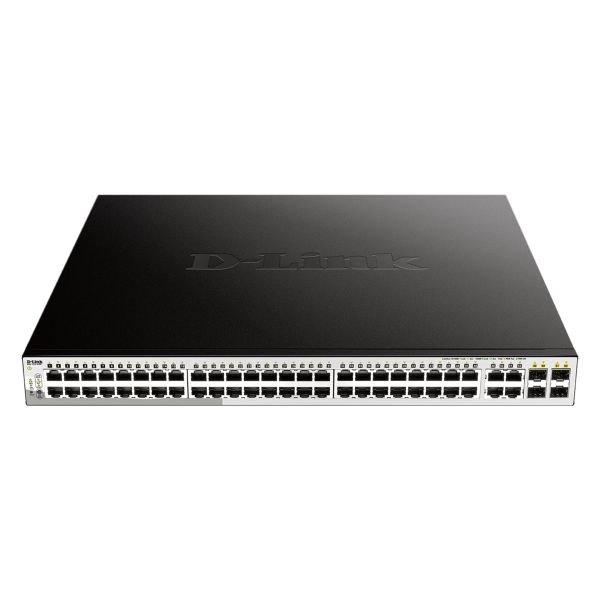 D-Link DGS-1210-52MP L2/L3 Smart+ PoE switch, 48x GbE PoE+, 4x RJ45/SFP, PoE 370W DGS-1210-52MP/E