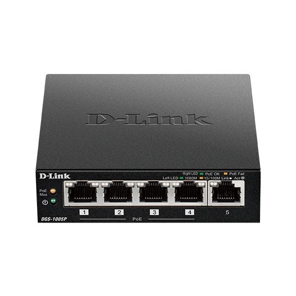 D-Link DGS-1005P 5x 10/100/1000 PoE+ Switch DGS-1005P/E