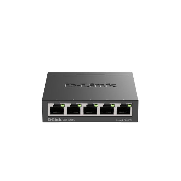 D-Link DGS-105GL Kovový 5-portový Gigabit stolný switch DGS-105GL/E