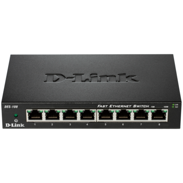 D-Link DES-108 kovový 8-port 10/100 Desktop Switch DES-108/E