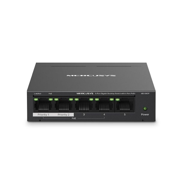 Mercusys MS105GP 5xGb destop switch 4xPoE+ MS105GP
