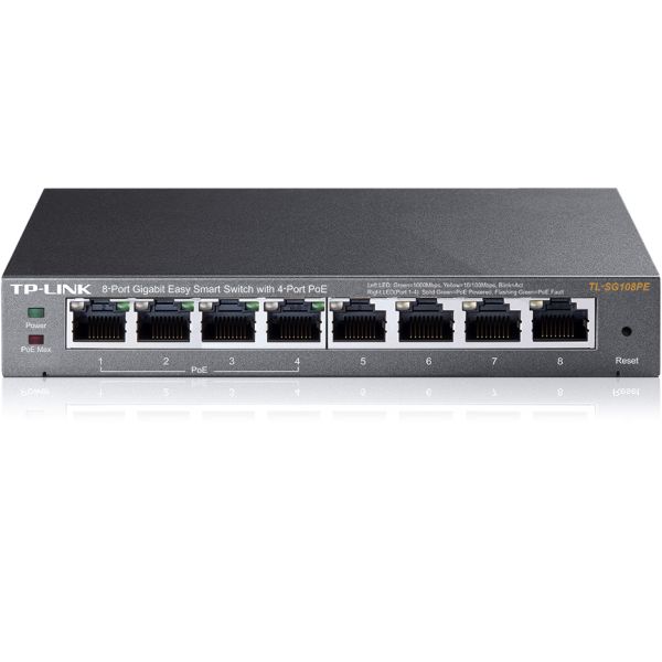 TP-Link TL-SG108PE 8xGb (4xPOE) 64W Easy Smart Switch TL-SG108PE