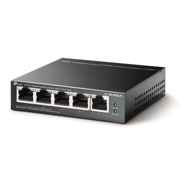 TP-Link TL-SG1005LP 5xGb (4POE+) 40W Desktop Steel Switch TL-SG1005LP