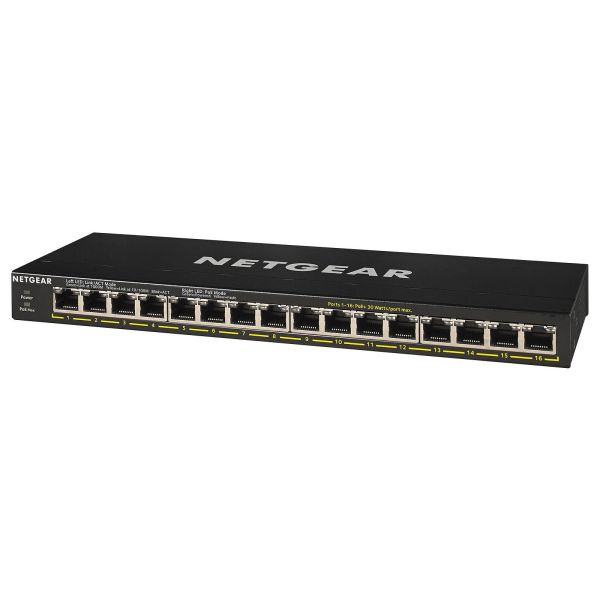 NETGEAR 16PT GE UNMANAGED SWCH HI-PWR POE+ GS316PP-100EUS