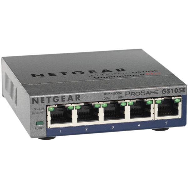 NETGEAR 5xGb Plus Switch, web monit.GS105E GS105E-200PES