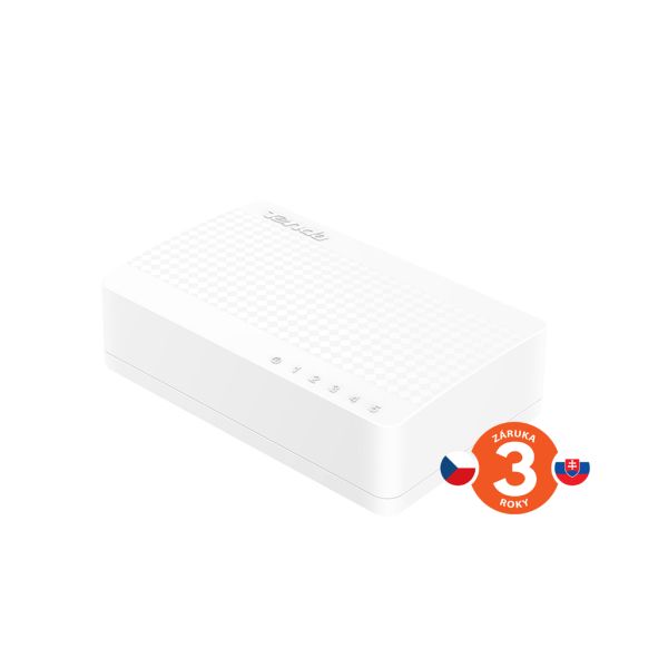 S105 5 x 10/100 Mbps Mini Eco Switch, Desktop, Auto MDI/MDIX, do 1,5 Watt, fanless 75010105