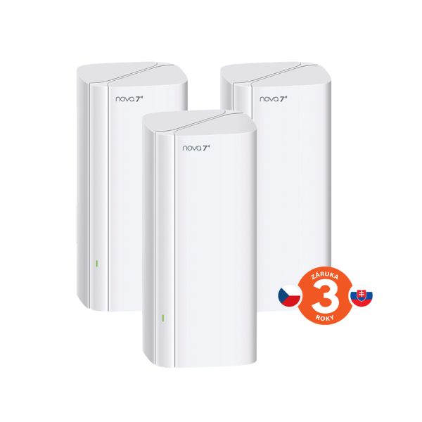 Tenda Nova EE3 Pro (3-pack) WiFi7 BE3600 Mesh Gigabit systém, 9x GLAN/GWAN, WPA3, VPN, SK app 75012036
