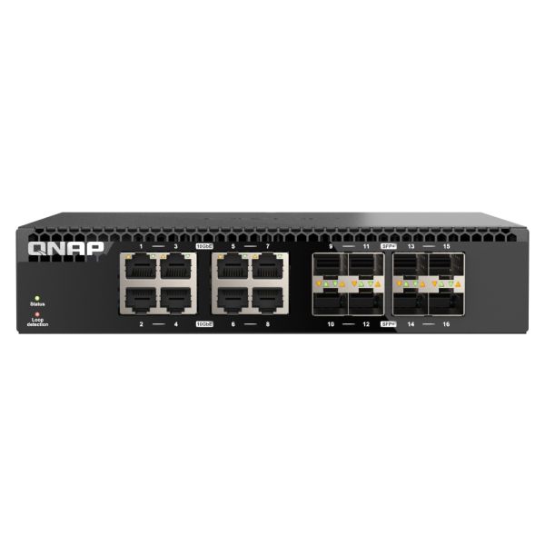 QNAP switch QSW-3216R-8S8T (8x 10G GbE porty + 8x 10G SFP+ porty, polovičná šírka) QSW-3216R-8S8T