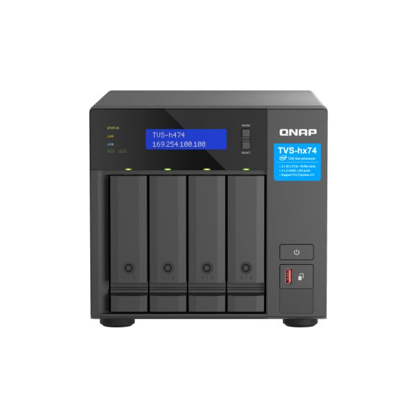 QNAP TVS-h474-i3-8G (4core 4,3GHz, ZFS, 16GB RAM, 4x SATA, 2x M.2 NVMe, 2x PCIe, 2x 2,5GbE, HDMI)