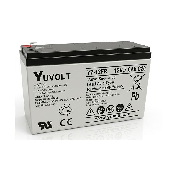 Yuasa YUVOLT Y7-12FR VdS (12V; 7Ah, F1) 15049