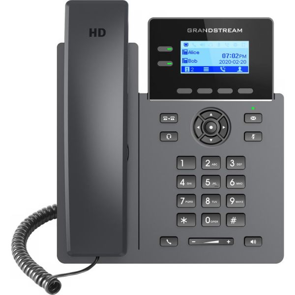Grandstream GRP2602W SIP telefón, 2,21" LCD podsv. displej, 4 SIP účty, 2x100Mbit port, WiFi GRP2602W