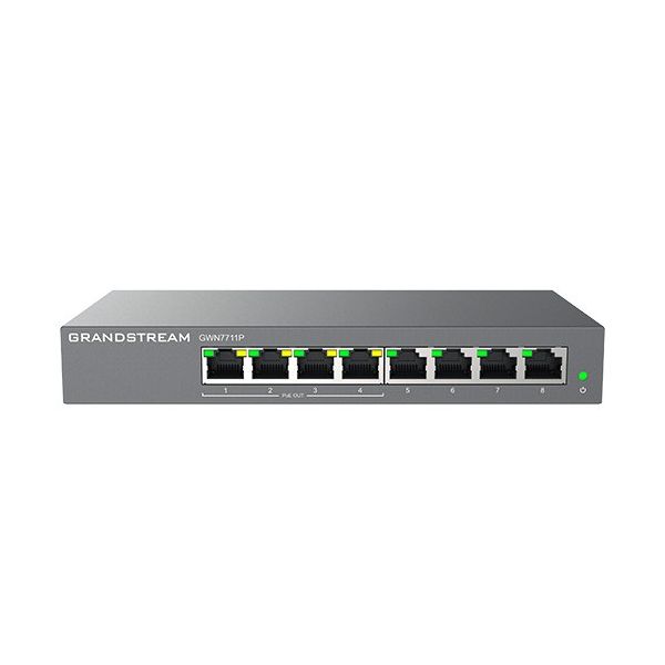 Grandstream GWN7711P Layer 2 Lite managed switch, 8 portov, 4x PoE/PoE+ GWN7711P