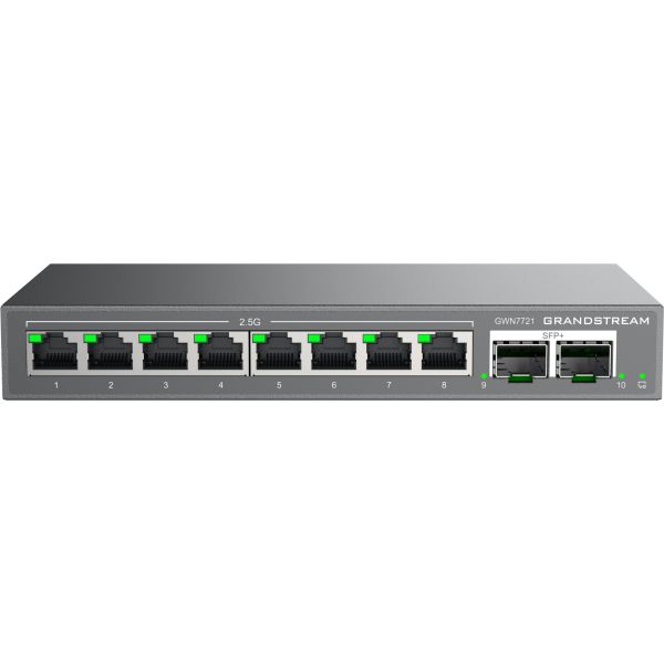 Grandstream GWN7721 L2 Lite managed switch, 8x 2.5GbE RJ45, 2x 10G SFP+ GWN7721