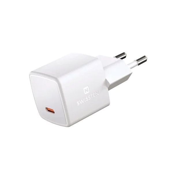 SWISSTEN MINI SIEŤOVÝ ADAPTÉR GaN USB-C 25W POWER D