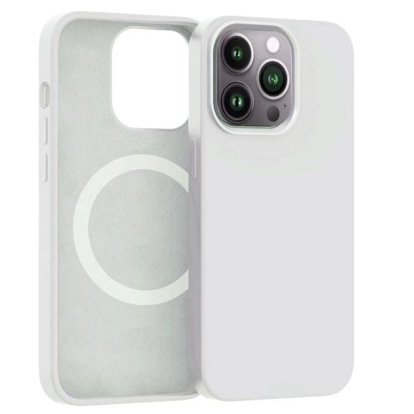 ER POWER Silikonový kryt CARNEVAL SNAP pre iPhone 14 Pro s MagSafe - biela ERCSIP14PMGLQ-WH