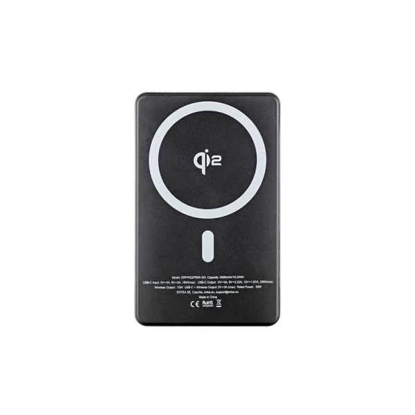 ER POWER Qi2 Dual PowerBank 5000mAh s USB-C - Space Gray ERPWQ2PB5K-SG