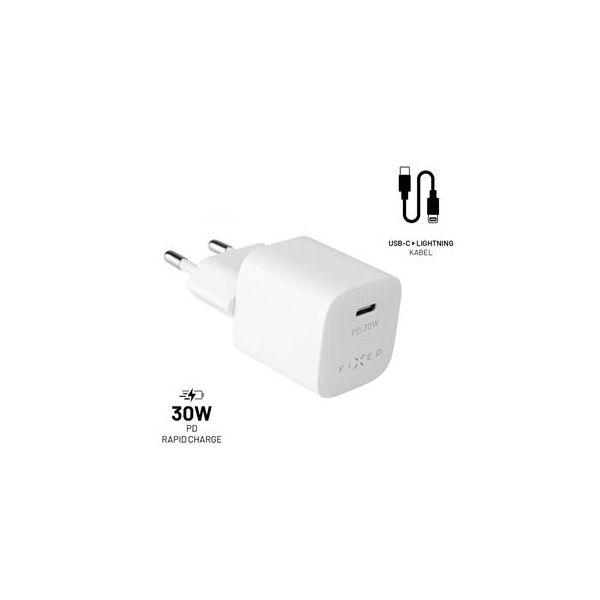 FIXED nab., USB-C, USB-C/Lightning, 1.2m, MFI, 30W FIXC30M-CL-WH