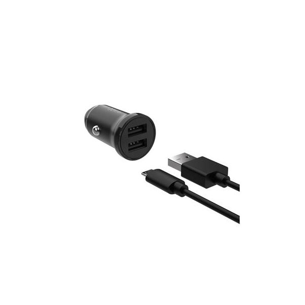 Nabíjačka FIXED 2xUSB, USB/micro USB kábel, 1m, 15W FIXCC15N-2UM-BK