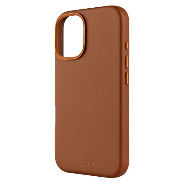 FIXED MagLeather kožený kryt iPhone 16, hnedý FIXLM-1400-BRW