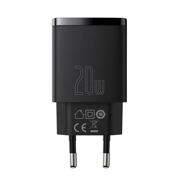 Baseus CCXJ-B01 Compact Quick Nabíjačka USB/USB-C 20W Black 6953156207233