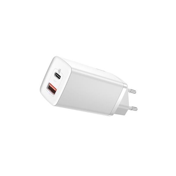 Baseus CCGAN2L-B02 GaN2 Lite Quick Nabíjačka USB + USB-C 65W White 6953156232945