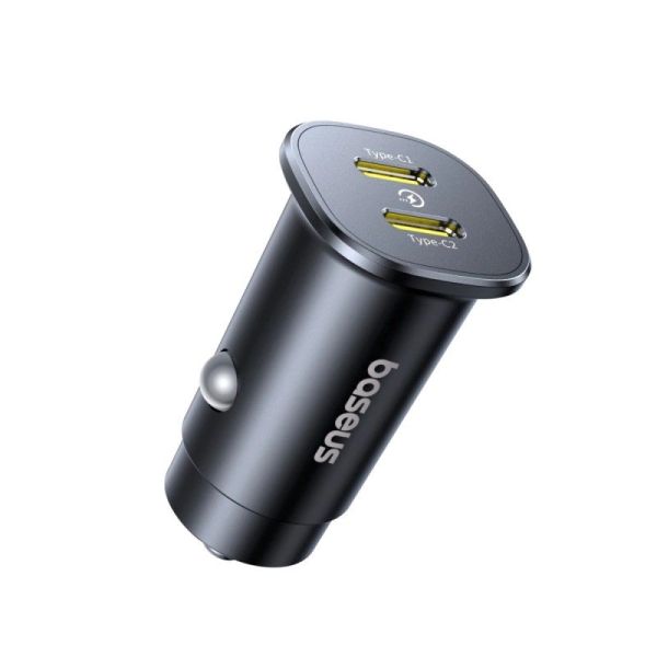 Baseus GoTrip Nabíjačka do Auta 2x USB-C 30W Cosmic Black 6932172687243