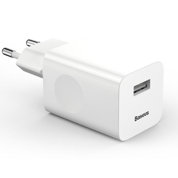 Baseus rýchlonabíjačka do siete 1xUSB Quick Charge 3.0 24W biela 6953156272446