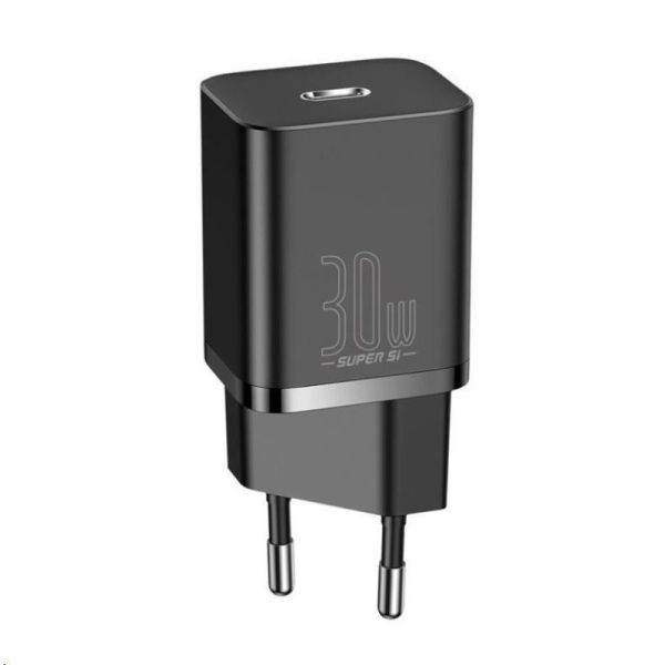 Baseus rýchlonabíjačka do siete Super Si USB-C PD QC 30W čierna 6953156205062