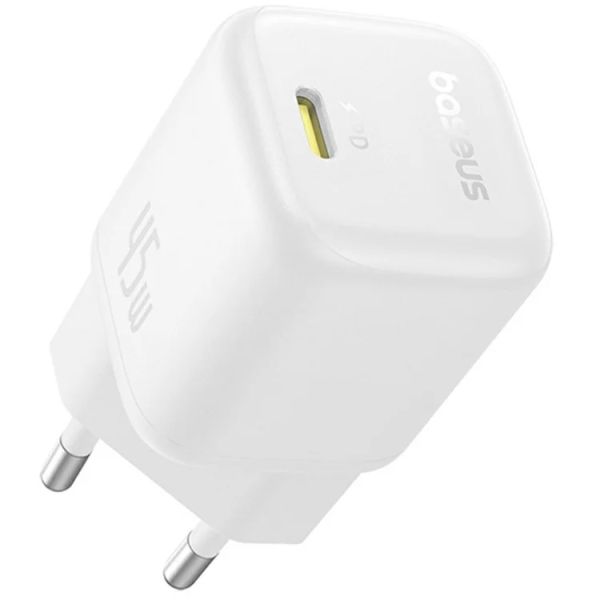 Baseus Rýchlonabíjačka do siete PicoGo GaN 45W USB-C PD biela 6932172678388