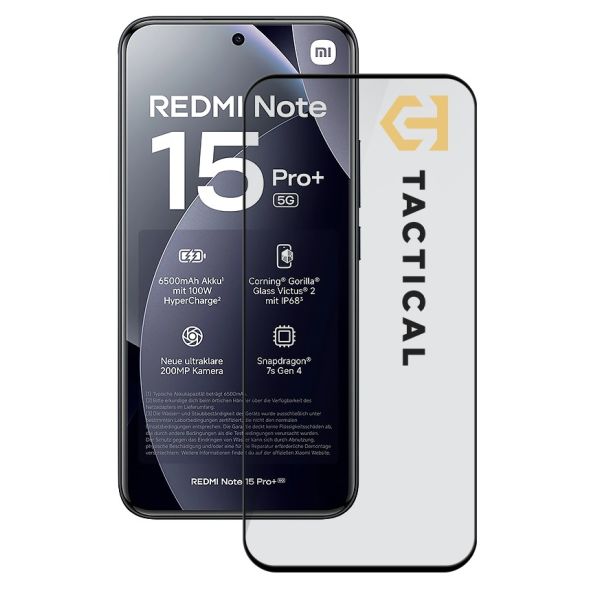 Tactical Glass Shield 5D sklo pre Xiaomi Redmi Note 15 Pro+ 4G/5G Black 8596311296680
