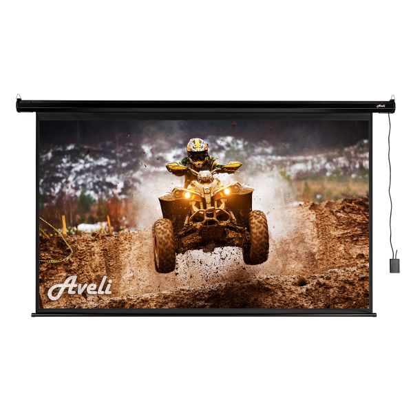 Elektrické projekčné plátno AVELI, 221x125 (16:9) 100", černý tubus XRT-00175B
