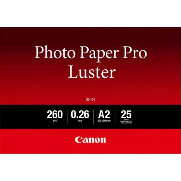 Canon LU-101 Photo Paper Pro Luster, LU-101, foto papier, lesklý, 6211B026, biely, A2, 16.54x23.39", 260 g/m2, 25 ks, atramentov