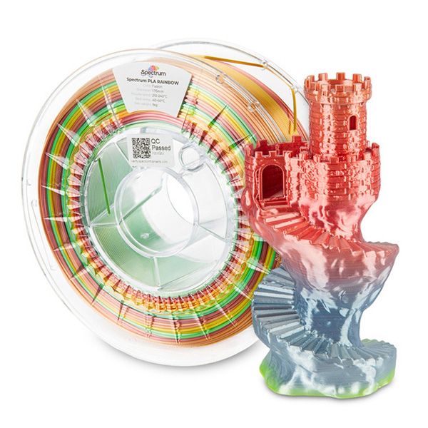 Spectrum Filament PLA Silk Rainbow 1000g, fusion
