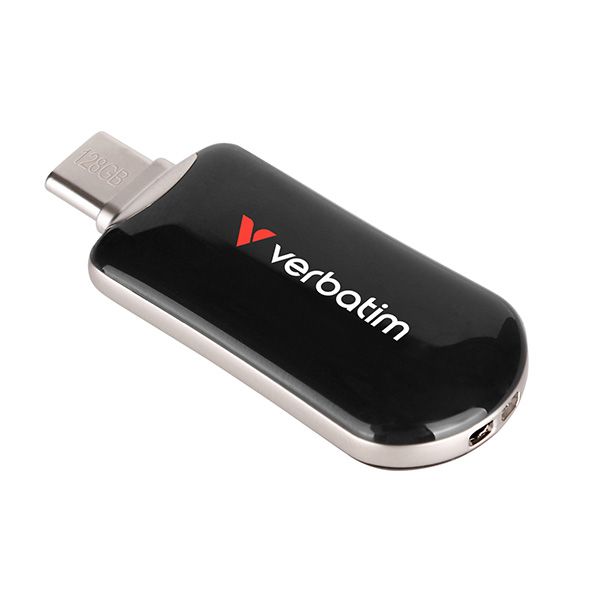 Verbatim USB flash disk, USB C, 128GB, Plectra, čierny, 30225, USB C
