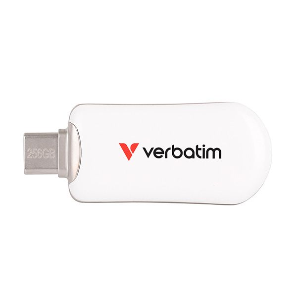 Verbatim USB flash disk, USB C, 256GB, Plectra, biely, 30230, USB C