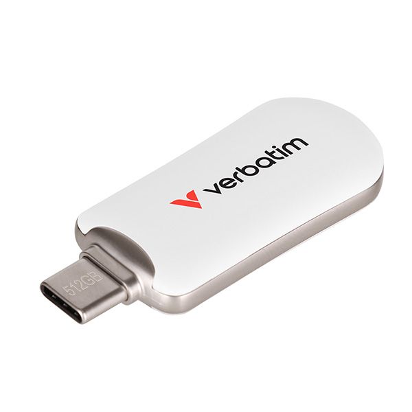 Verbatim USB flash disk, USB C, 512GB, Plectra, biely, 30231, USB C
