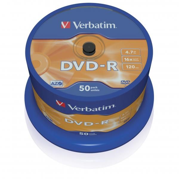 DVD-R disk, AZO, 4,7GB, 16x, 50 ks, cake box, VERBATIM, 50ks