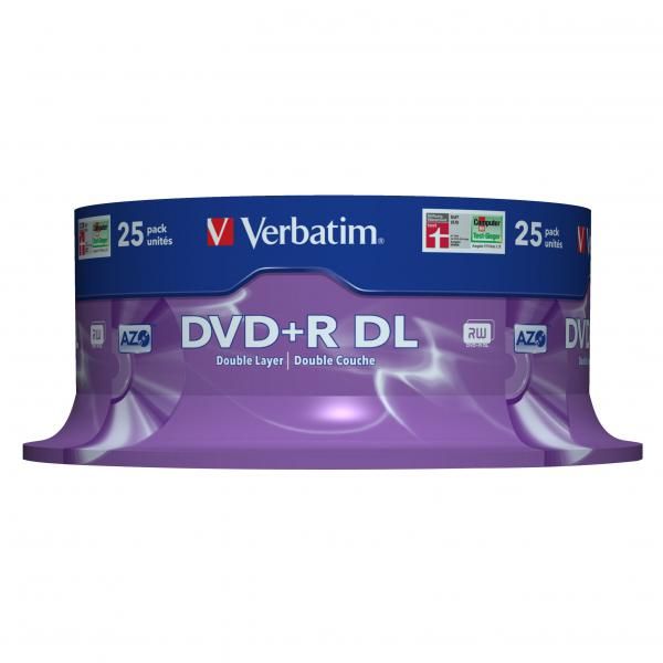 Verbatim DVD+R DL, Double Layer Matt Silver, 43757, 8.5GB, 8x, spindle, 25-pack, 12cm, pre archiváciu dát