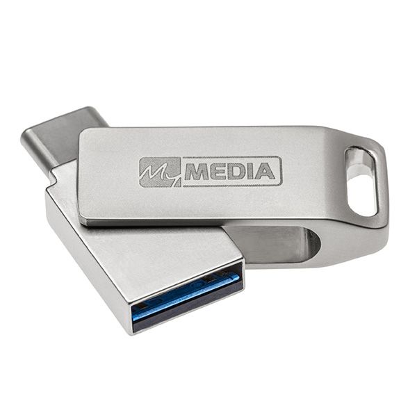 MyMedia MyDual USB 3.2 Gen 1, USB 3.2 Gen 1, 128GB, 69271, strieborný, 69271, USB A / USB C, s otočnou krytkou