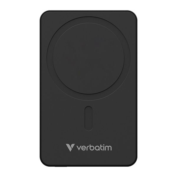 Verbatim, power banka s bezdrôtovým nabíjaním, 5V, nabíjanie telefónu, 32227, 10000mAh, magnetické pripevnenie, Čierna