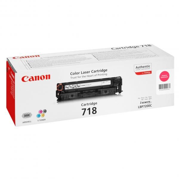 Toner Canon 718, CRG-718, 2660B002, purpurová (magenta), originál