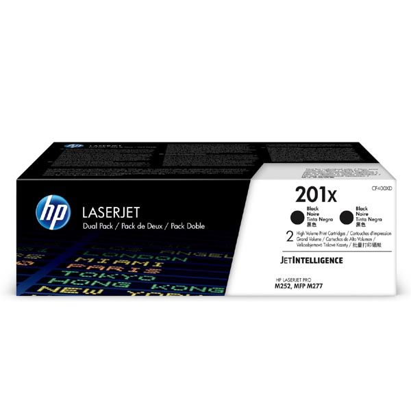 Toner HP CF400XD, 201X, 2-pack, čierna (black), originál