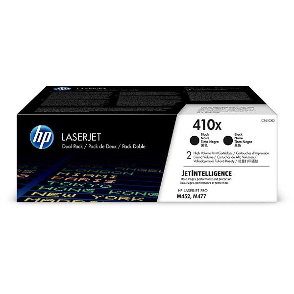 Toner HP CF410XD, 410X, 2-pack, čierna (black), originál