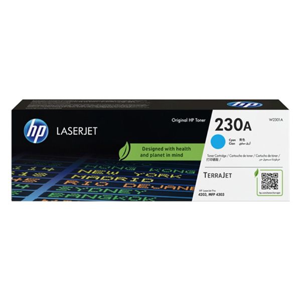 Toner HP 230A, W2301A, azúrová (cyan), originál