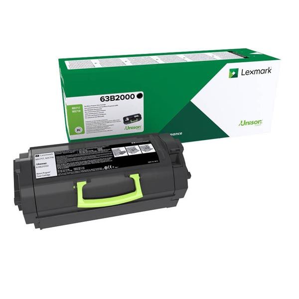 Toner Lexmark 63B2000, MX717, MX718, čierna (black), originál