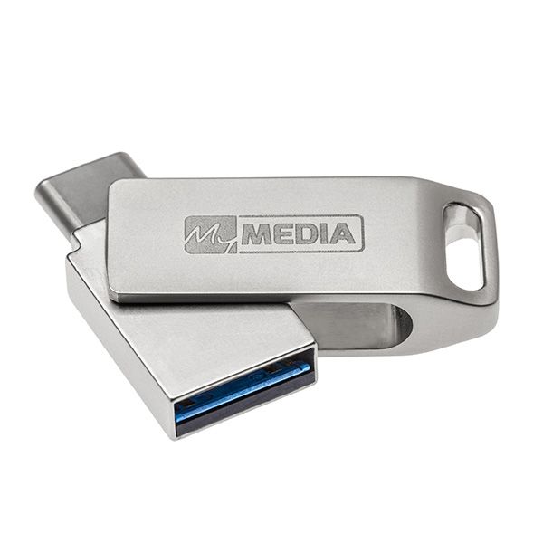 MyMedia MyDual USB 3.2 Gen 1, 64GB, 69270, strieborný, 69270, USB A / USB C, s otočnou krytkou