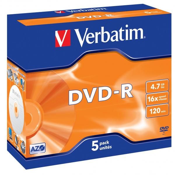 DVD-R disk, AZO, 4,7GB, 16x, 1 ks, klasický obal, VERBATIM