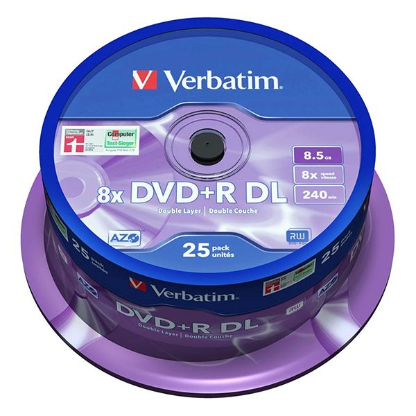 Verbatim DVD+R, Matt Silver, 43500, 4.7GB, 16x, spindle, 25-pack, bez možnosti potlače, 12cm, poškodený obal